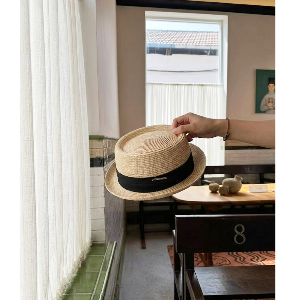 クラシックヴィンテージ英国風ポークパイ麦わら帽子 メンズ 夏 - Bucket Hat Straw のレビューと価格