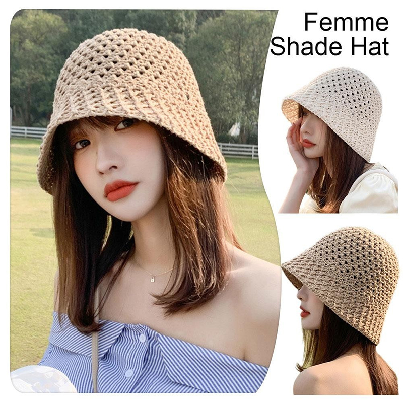 新しい女の子用サンハット、つば広フロッピーサマーハット、女性 - Bucket Hat Straw のレビューと価格