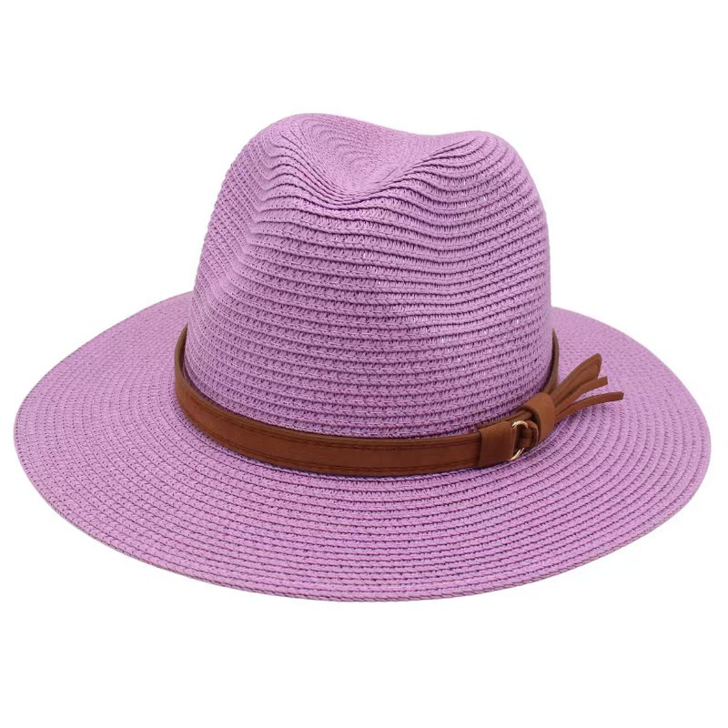 春と夏のパナマハット、黄色のベルトアクセサリー付き麦わら帽子 - Bucket Hat Straw のレビューと価格
