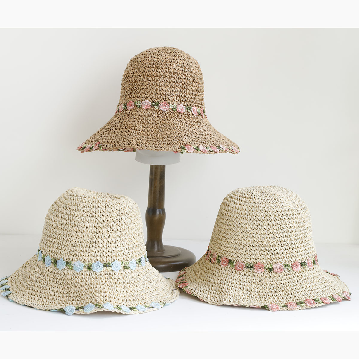 2026年新作 手作り 高品質 シンプルでおしゃれなフラワー - Bucket Hat Straw のレビューと価格