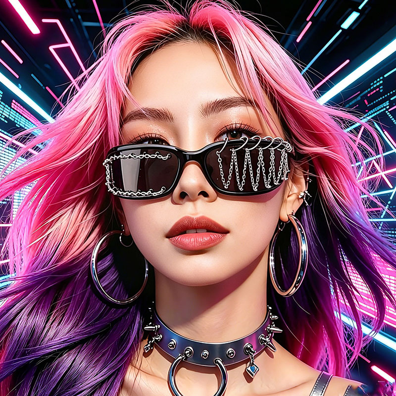 新しいファッショナブルな手作りパンクリベットチェーンダークゴ - Sunglass Retainer Cord のレビューと価格